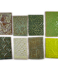 Greens - Handmade Ceramic Tile Scraps