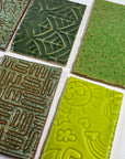 Greens - Handmade Ceramic Tile Scraps