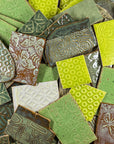 Greens - Handmade Ceramic Tile Scraps