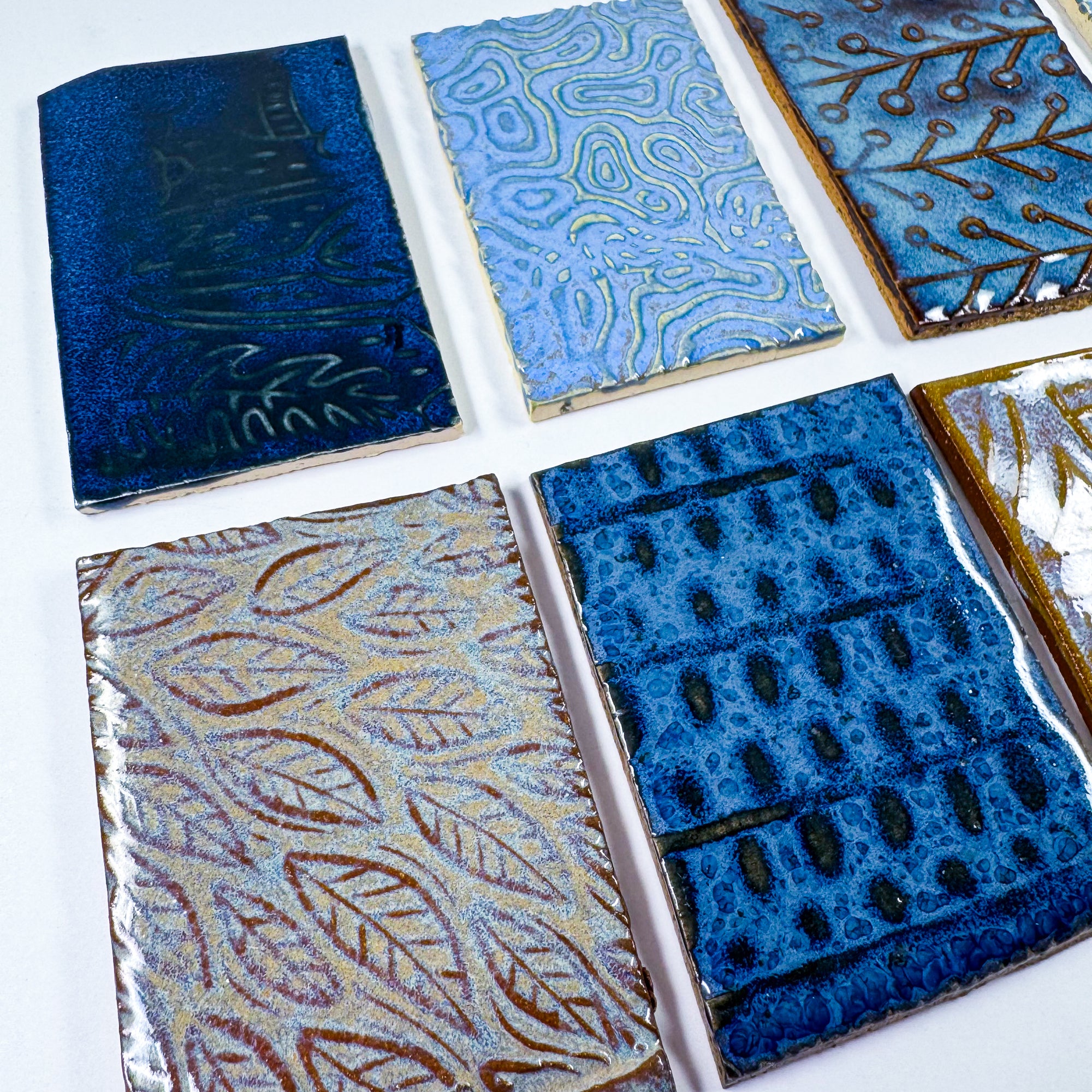 Blues - Handmade Ceramic Tile Scraps