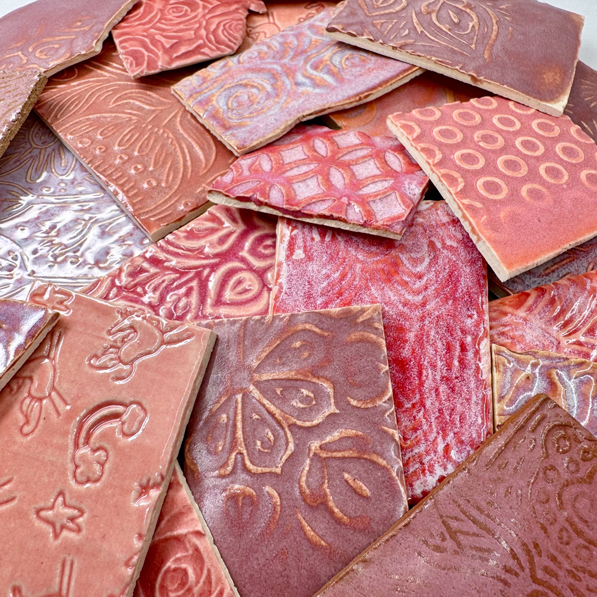 Pinks - Handmade Ceramic Tile Scraps