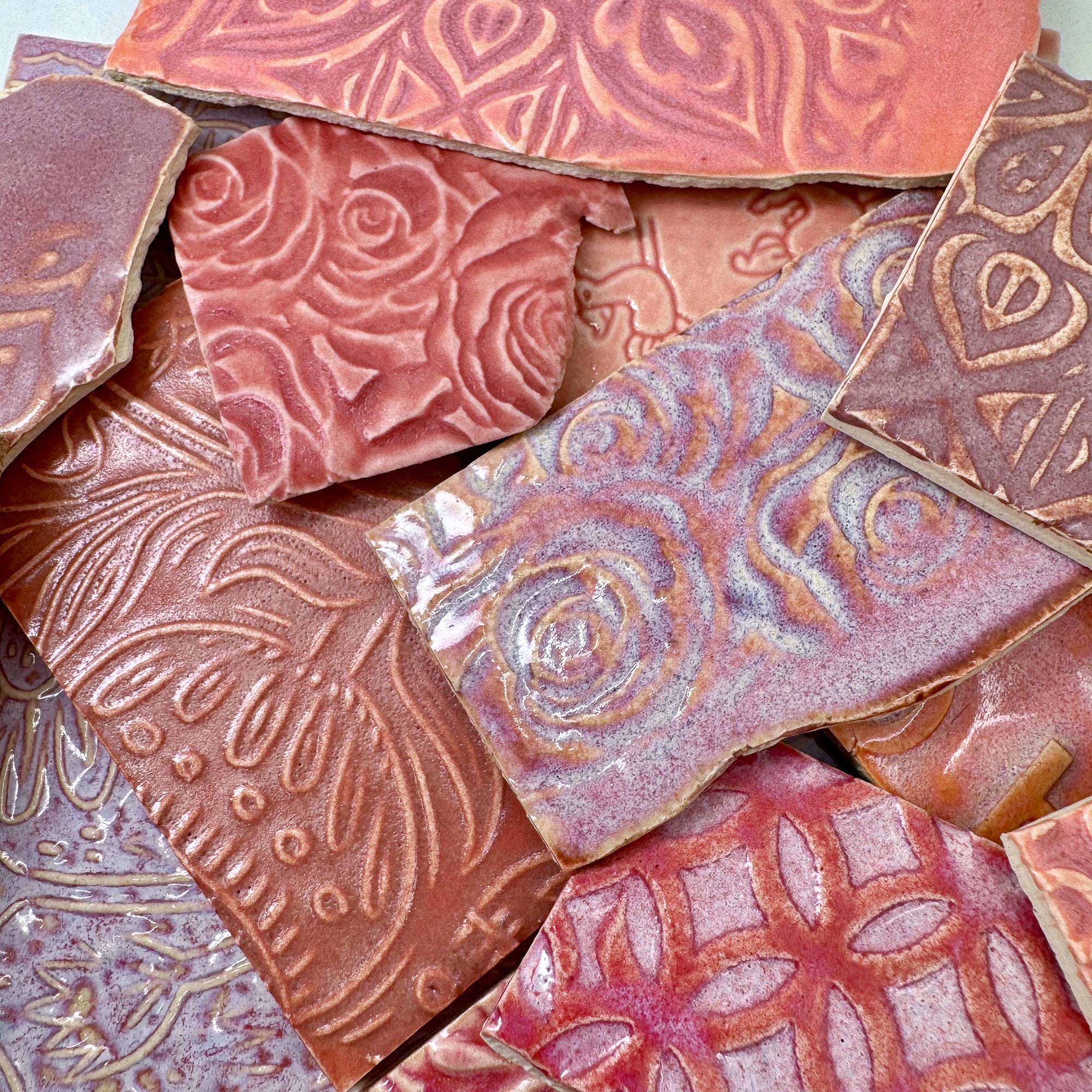 Pinks - Handmade Ceramic Tile Scraps