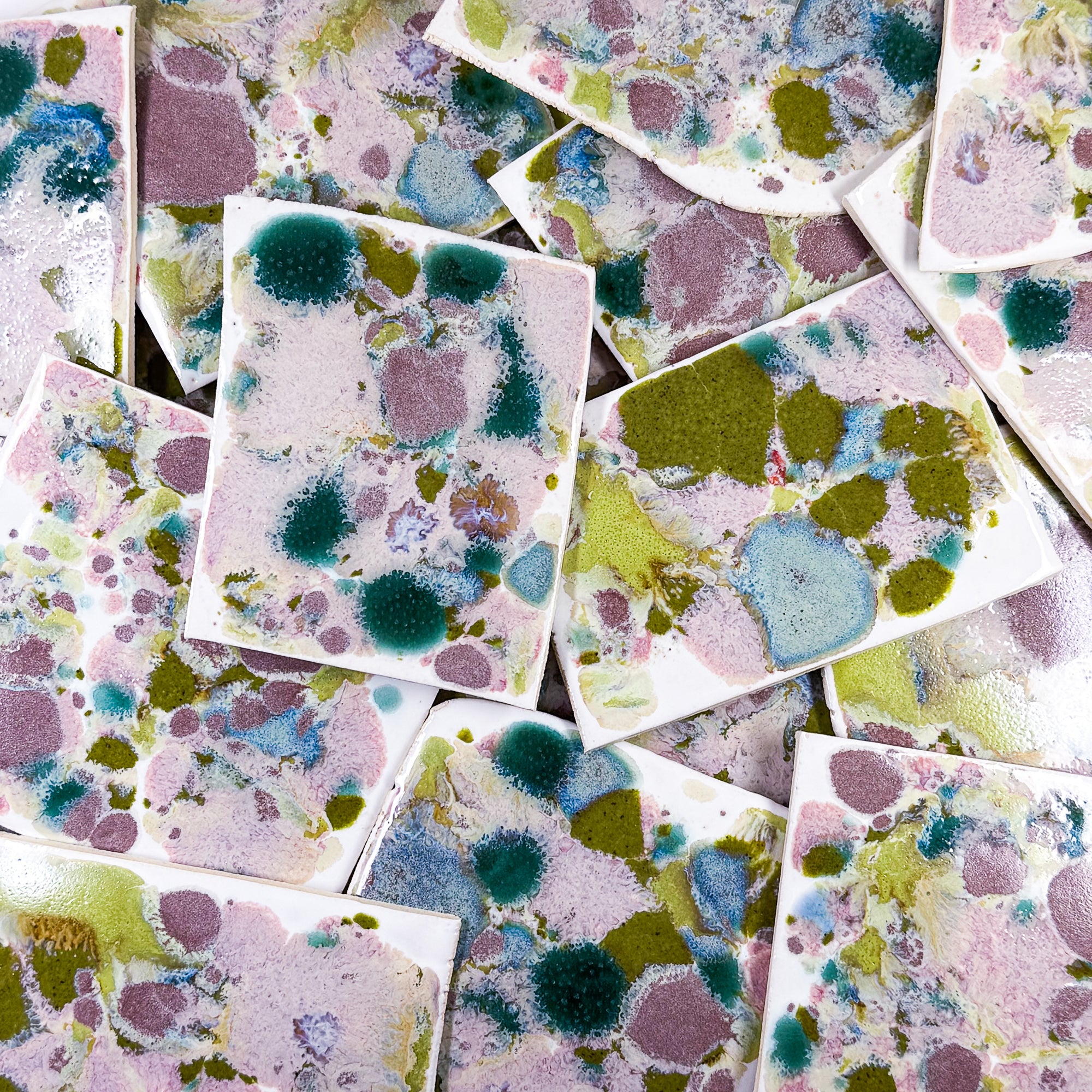 Mystery Glaze Chips - Handmade Ceramic Tile Scraps