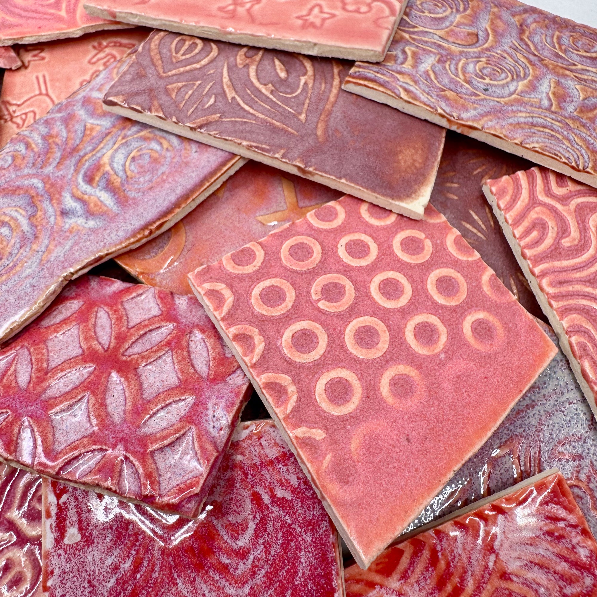 Pinks - Handmade Ceramic Tile Scraps