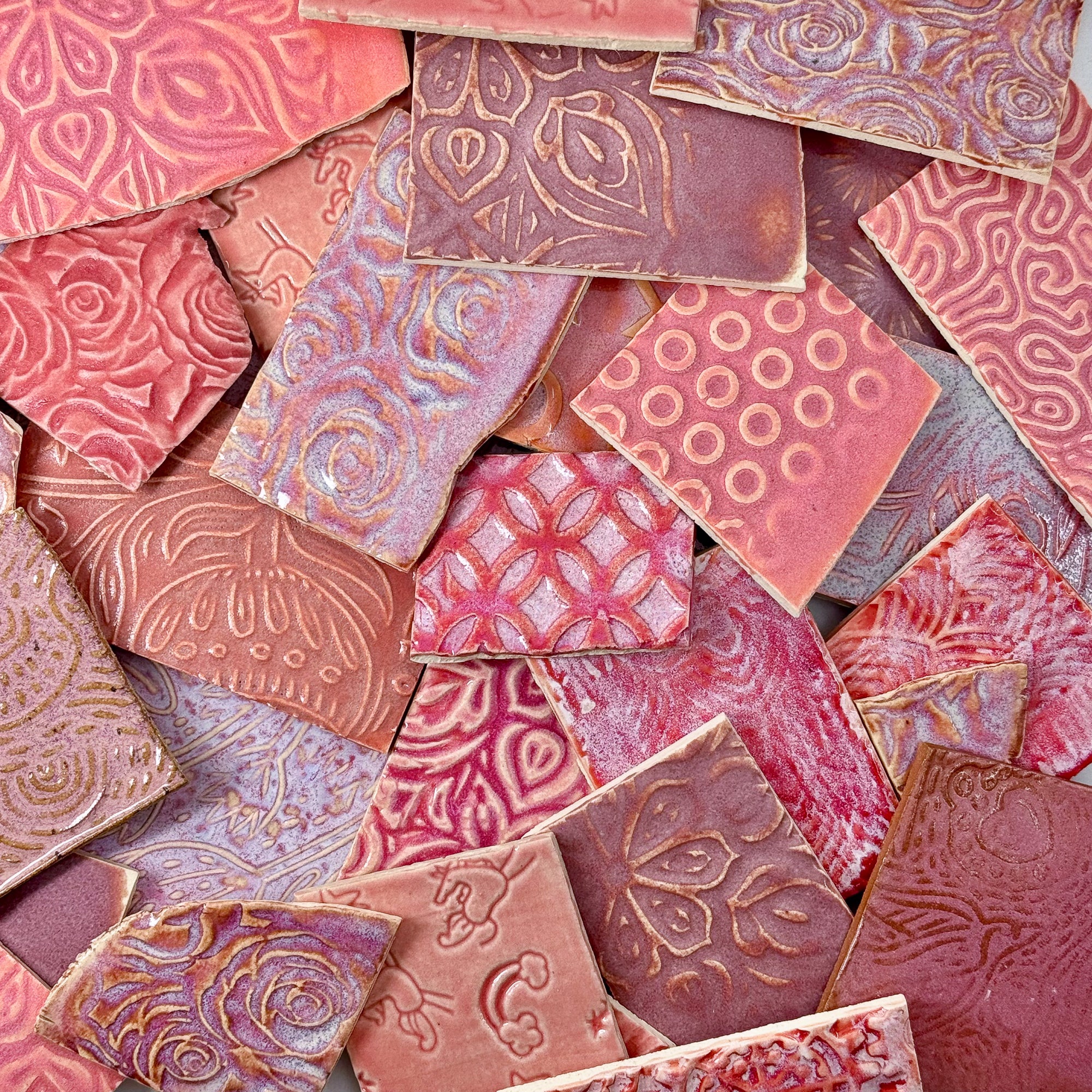 Pinks - Handmade Ceramic Tile Scraps