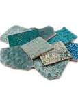 Aqua and Turquoise - Handmade Ceramic Tile Scraps