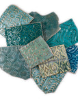 Aqua and Turquoise - Handmade Ceramic Tile Scraps