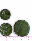 Pine Green Leaf Imprints - Handmade Ceramic tiles