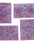 Pink & Blue Moroccan - 2x3in Handmade Ceramic Tiles