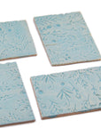 Seafoam Floral - 2x3in Handmade Ceramic Tiles