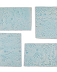 Seafoam Floral - 2x3in Handmade Ceramic Tiles