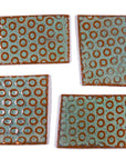 Aqua Circle Os - 2x3in Handmade Ceramic Tiles