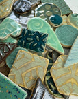 Aqua Grab Bag - Handmade Ceramic tiles