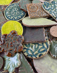 Green Grab Bag - Handmade Ceramic tiles