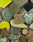 Green Grab Bag - Handmade Ceramic tiles