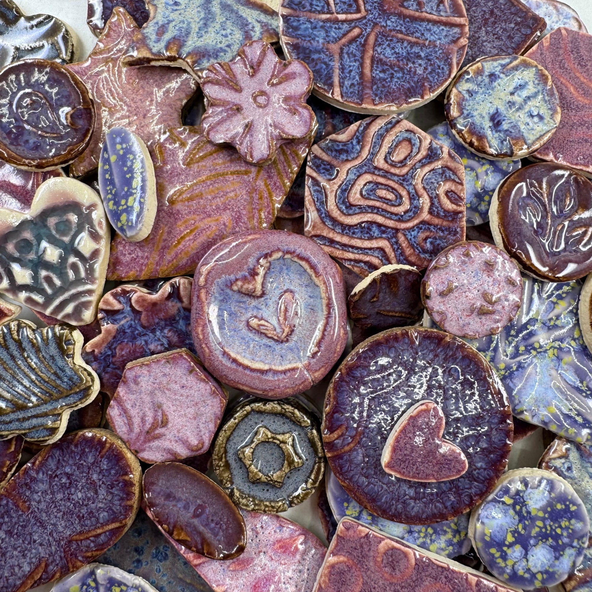 Purple Grab Bag - Handmade Ceramic tiles