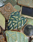 Green Grab Bag - Handmade Ceramic tiles