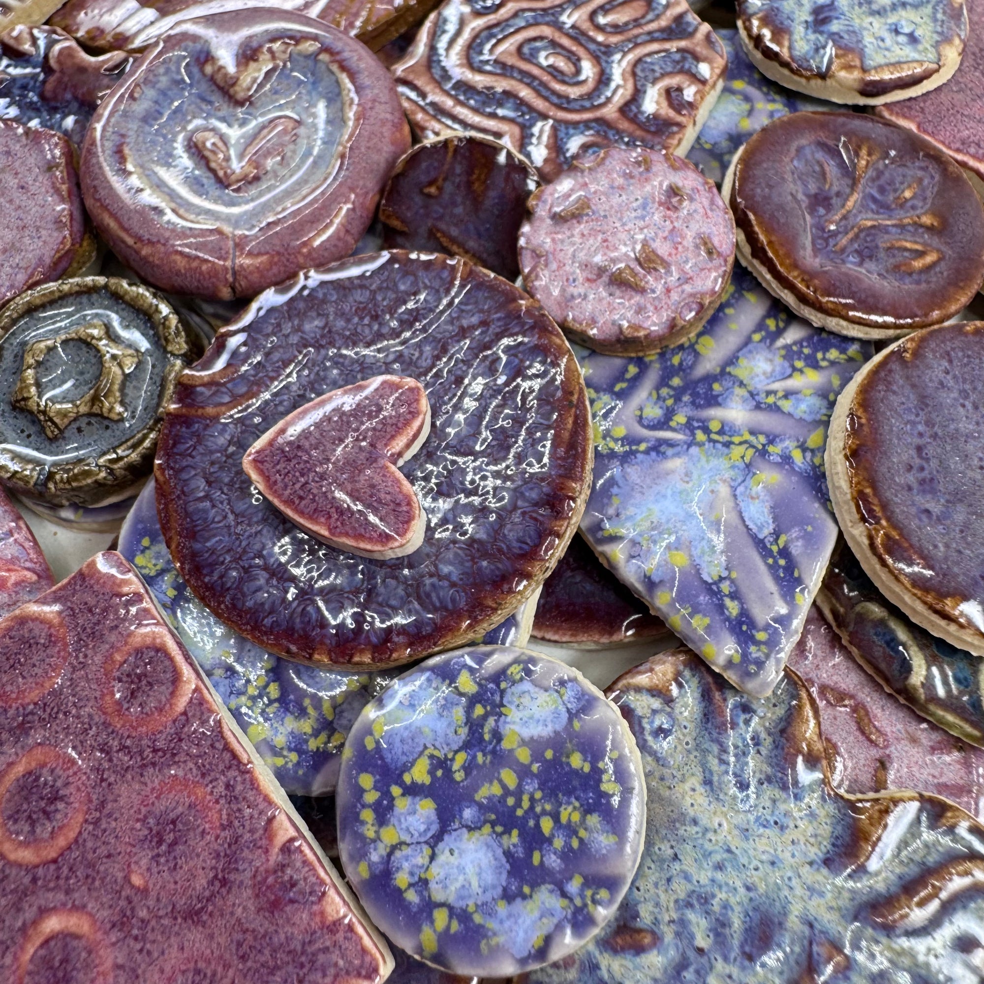 Purple Grab Bag - Handmade Ceramic tiles