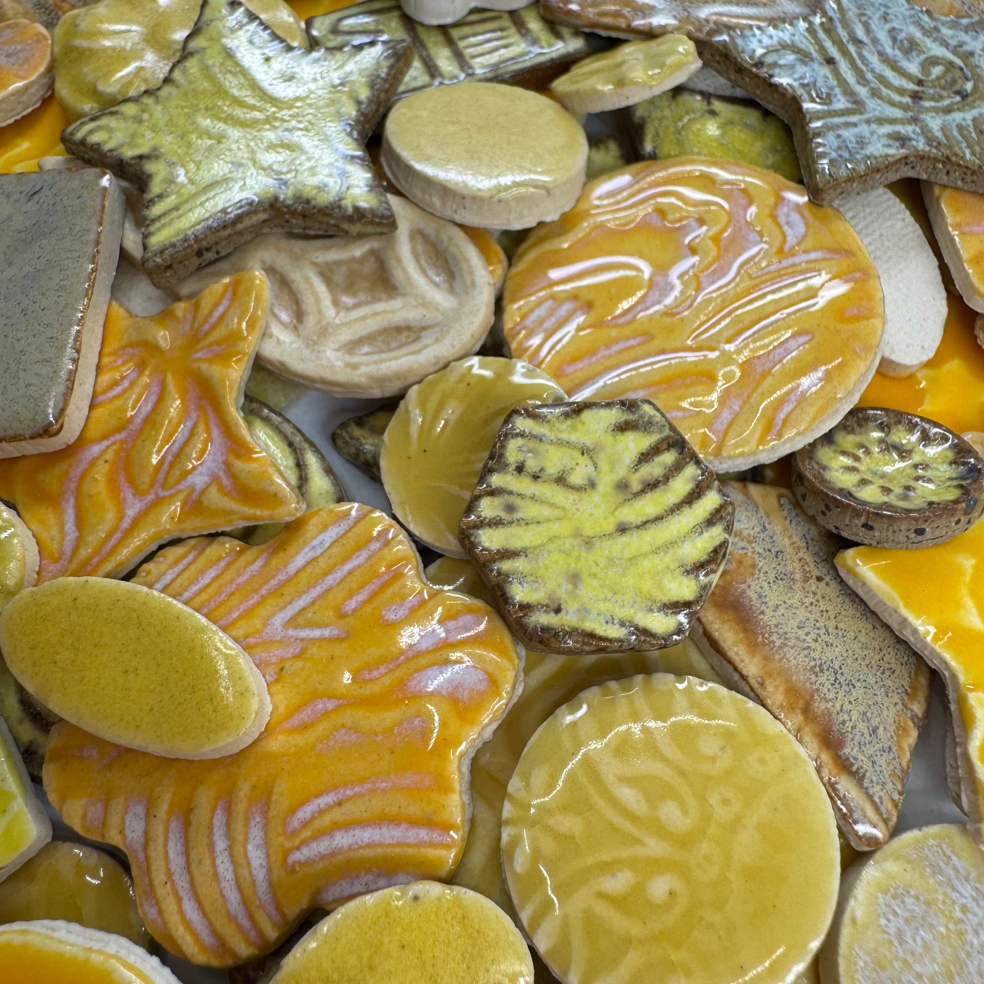 Yellow Grab Bag - Handmade Ceramic tiles