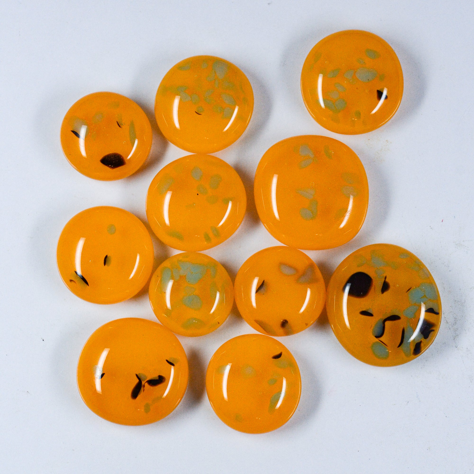 Fancy Frit Balls - Yellow with Blue & Black specks