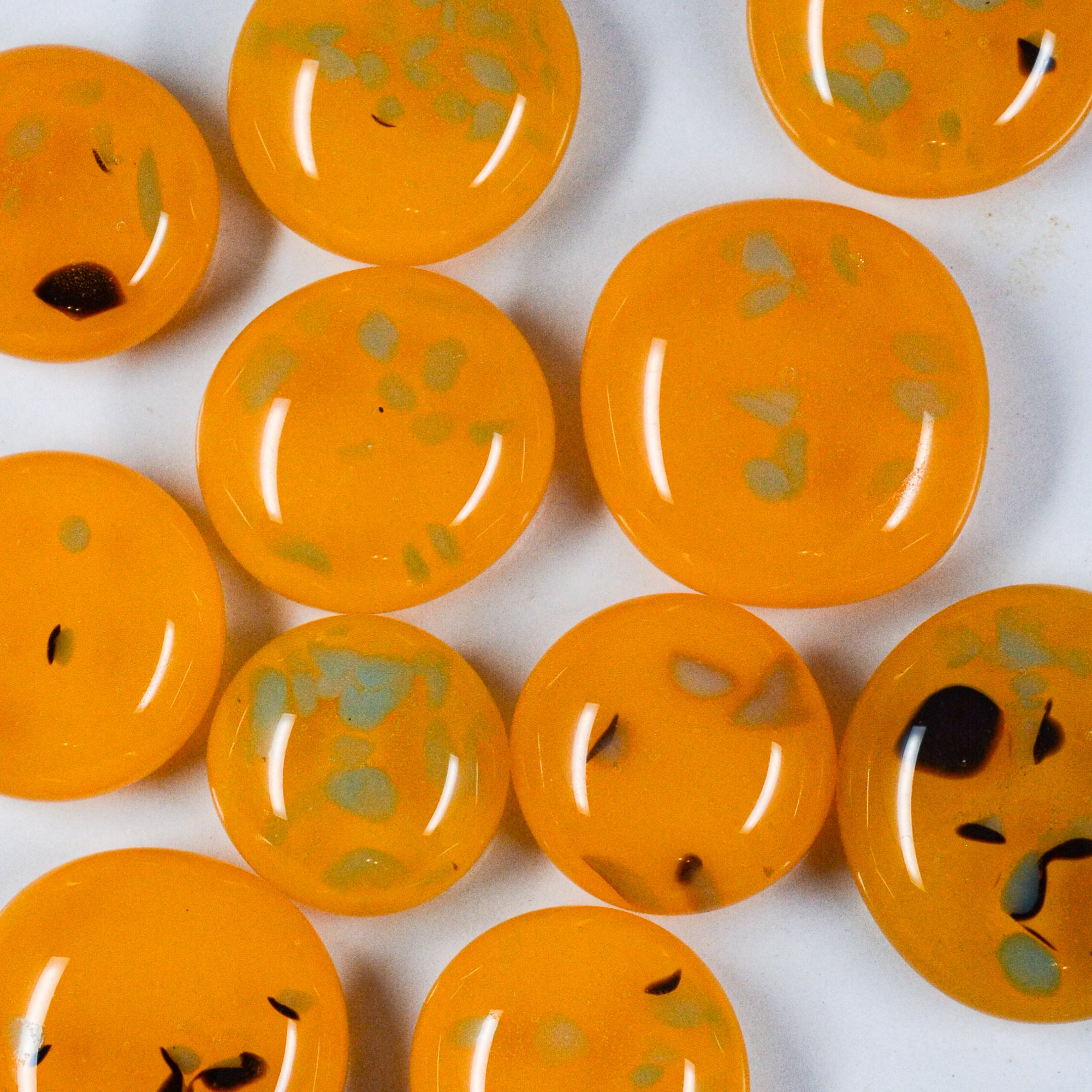 Fancy Frit Balls - Yellow with Blue & Black specks