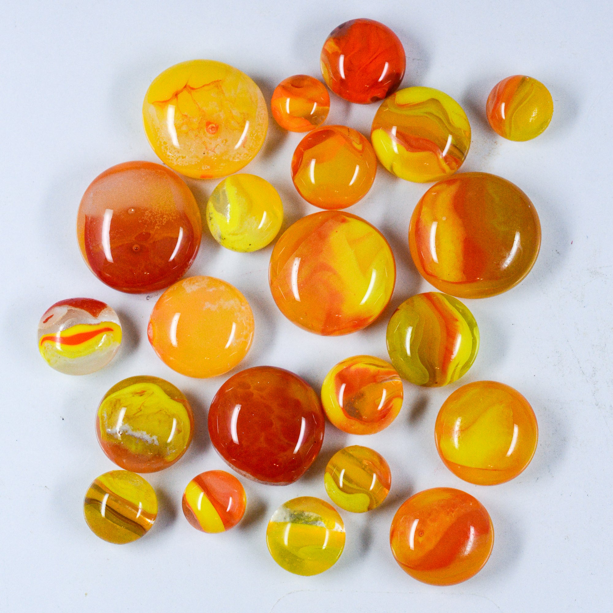 Fancy Frit Balls - Yellow, Orange, Red swirls