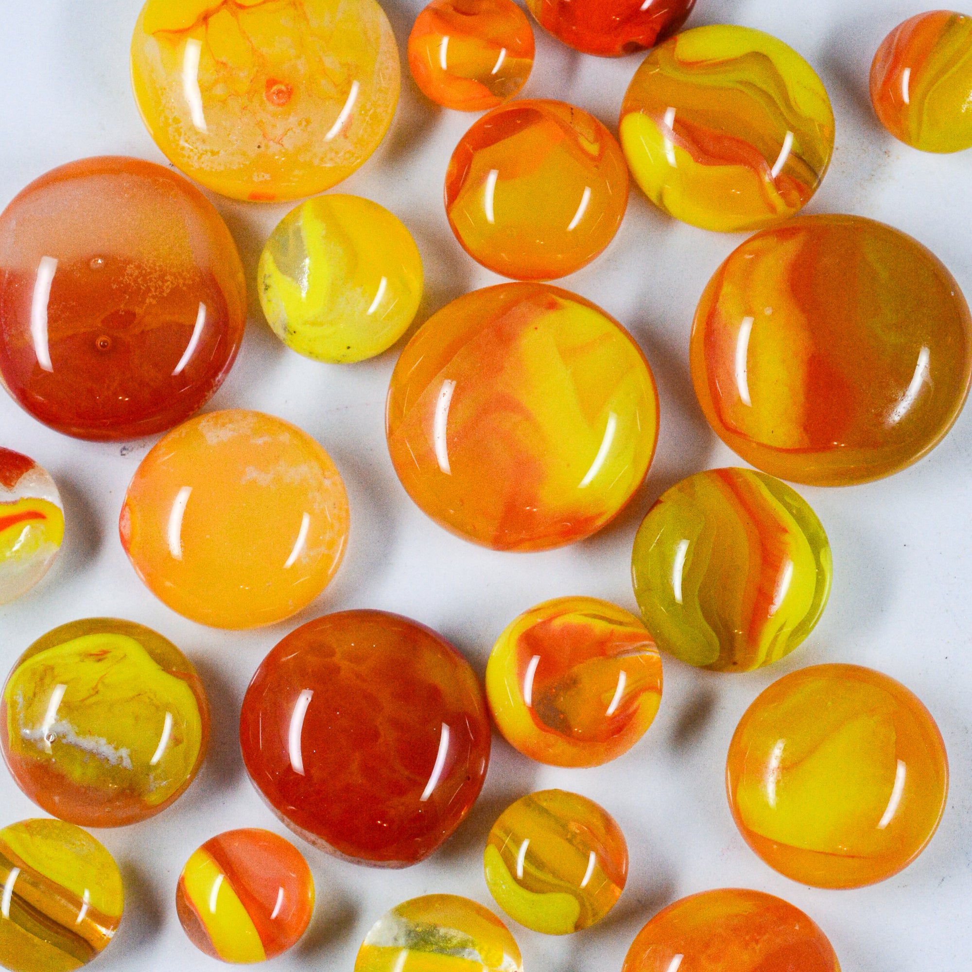 Fancy Frit Balls - Yellow, Orange, Red swirls