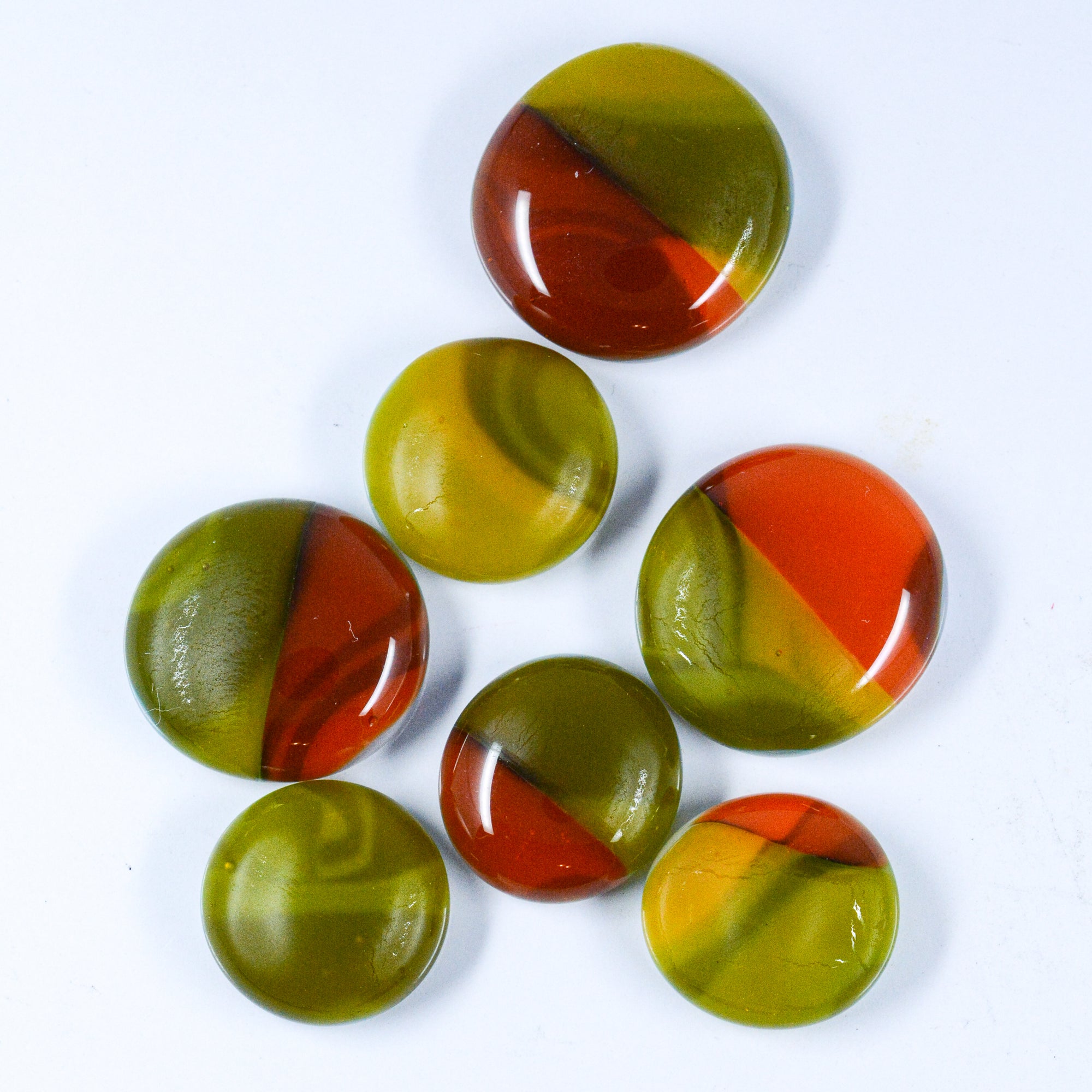 Fancy Frit Balls - Olive Green, Orange & Yellow
