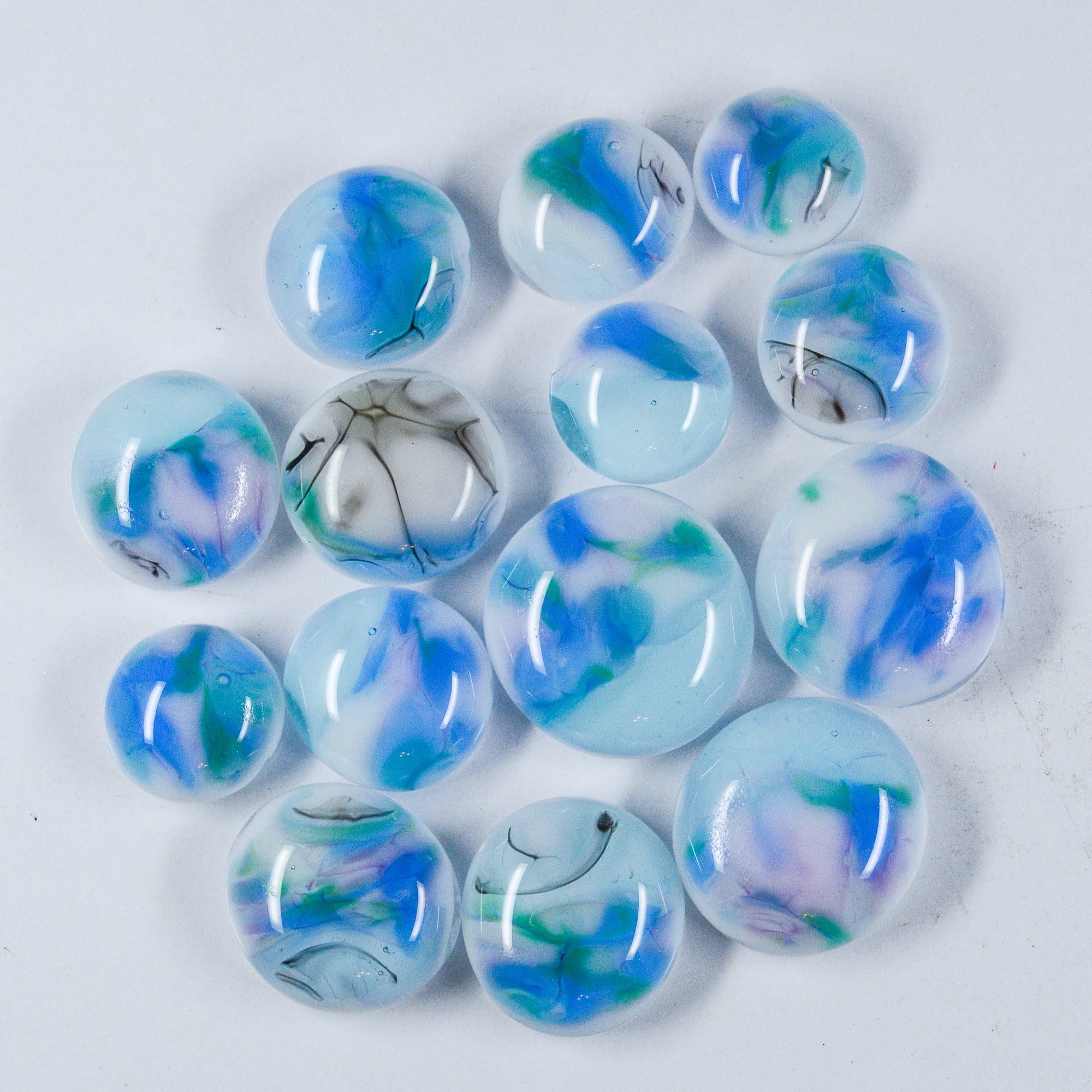 Fancy Frit Balls - White with Blue, Aqua and Pink Sprinkles