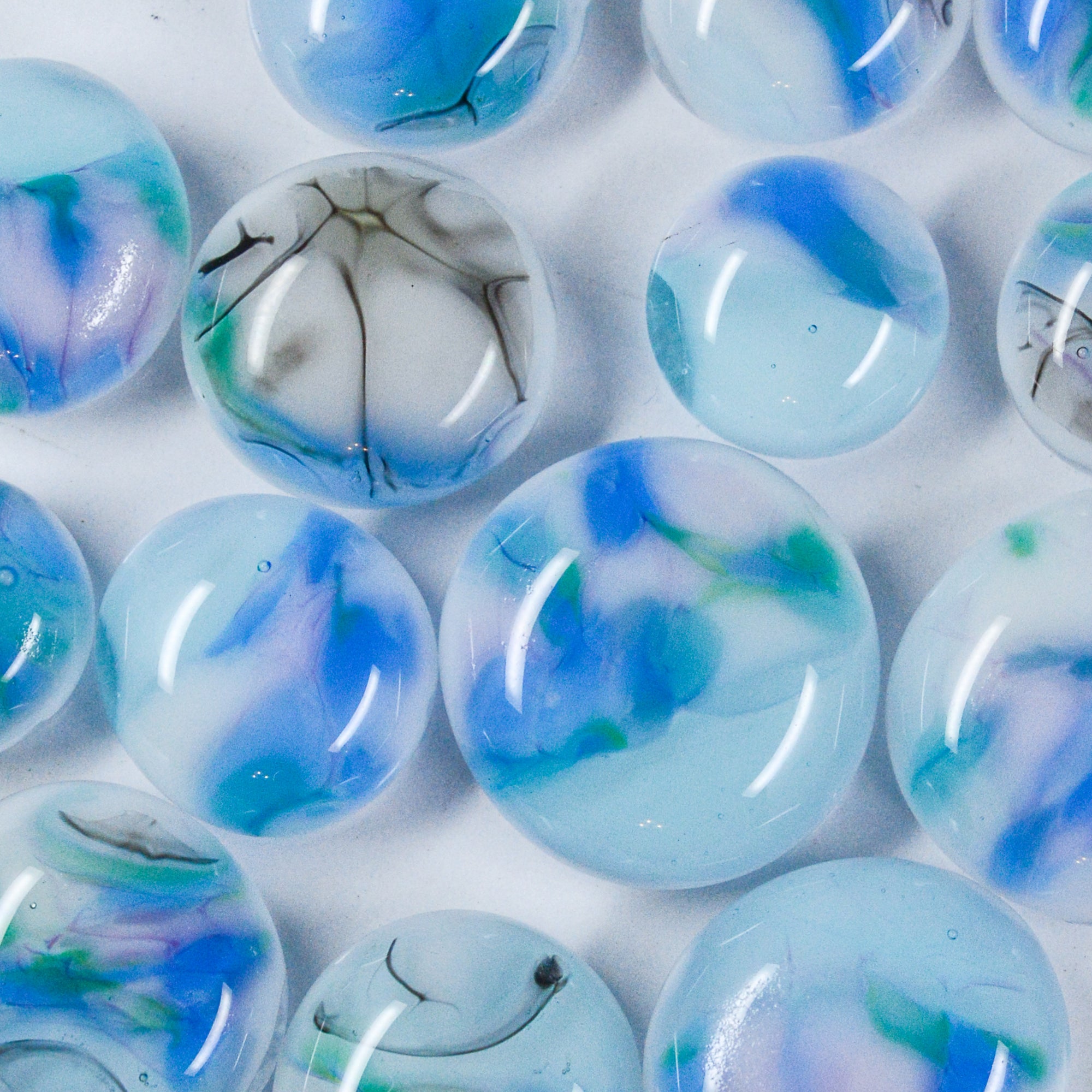 Fancy Frit Balls - White with Blue, Aqua and Pink Sprinkles