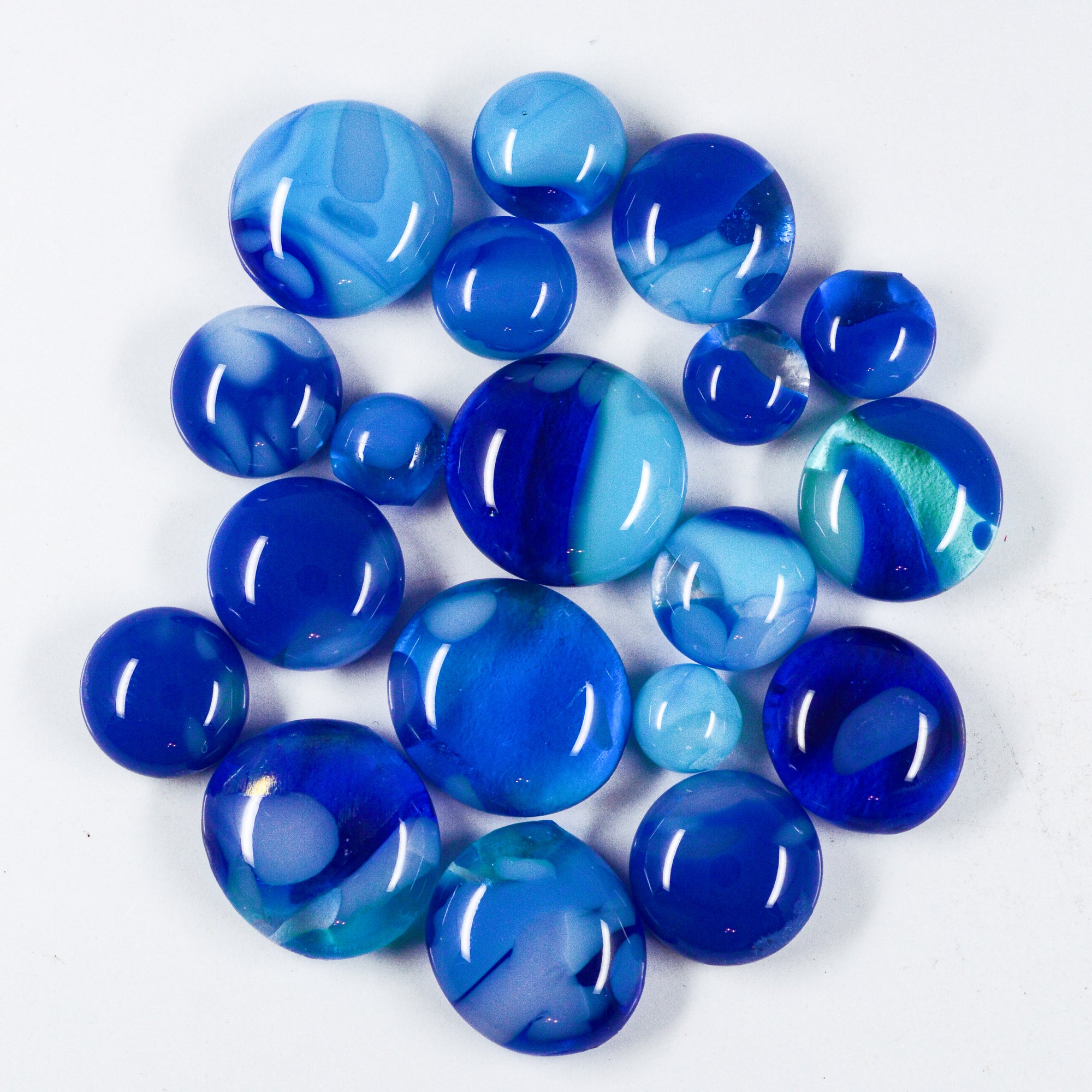 Fancy Frit Balls - Aqua, Turquoise & Cobalt Blue