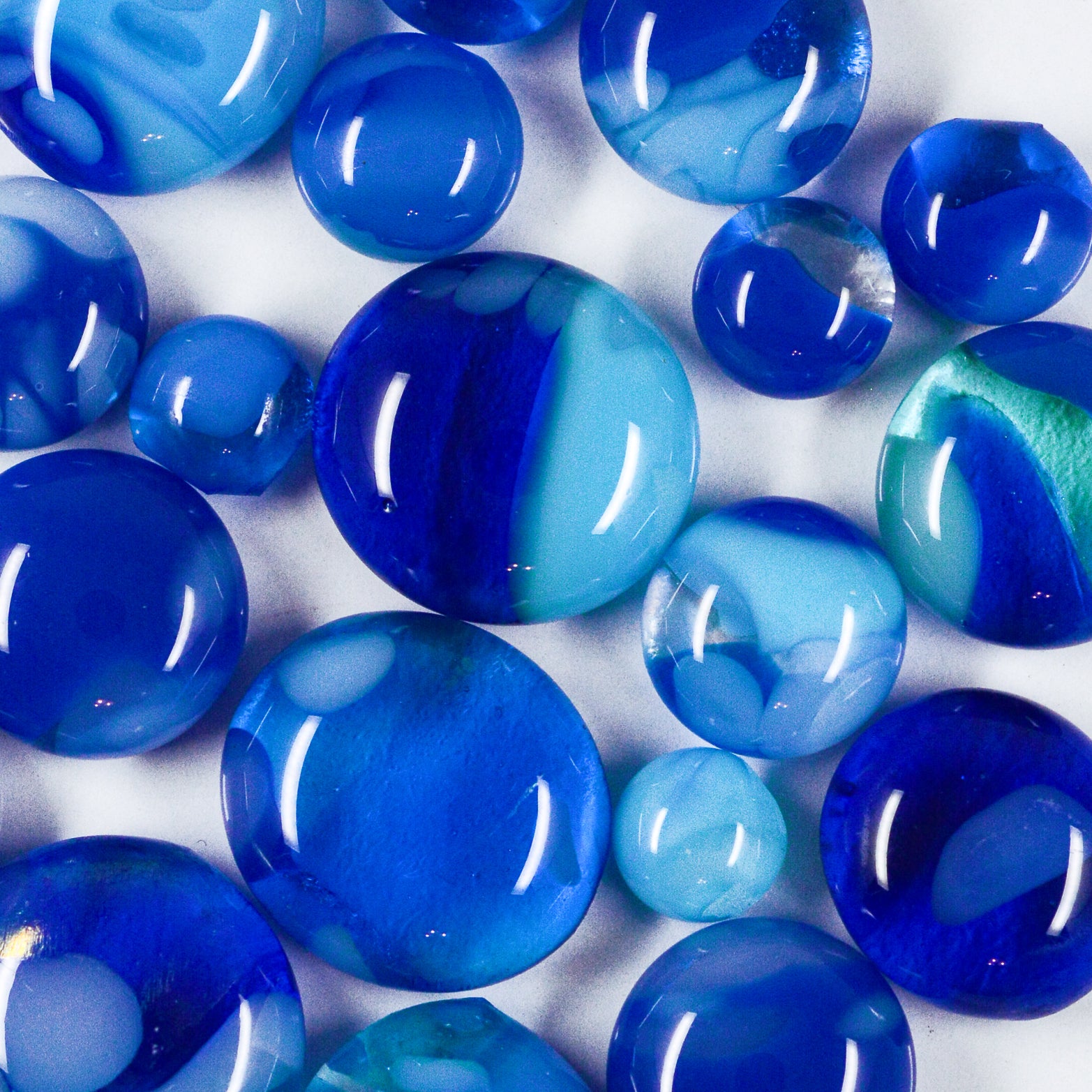 Fancy Frit Balls - Aqua, Turquoise & Cobalt Blue