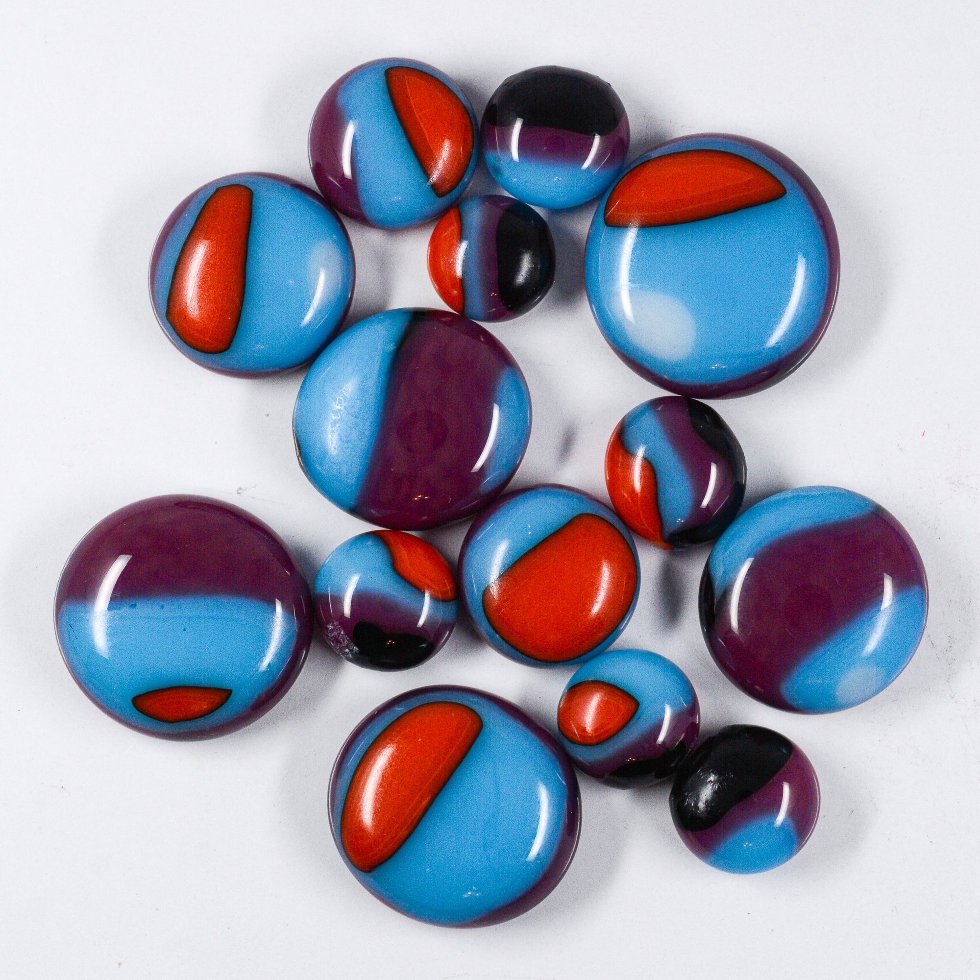 Fancy Frit Balls - Aqua blue, Purple, Red and Black