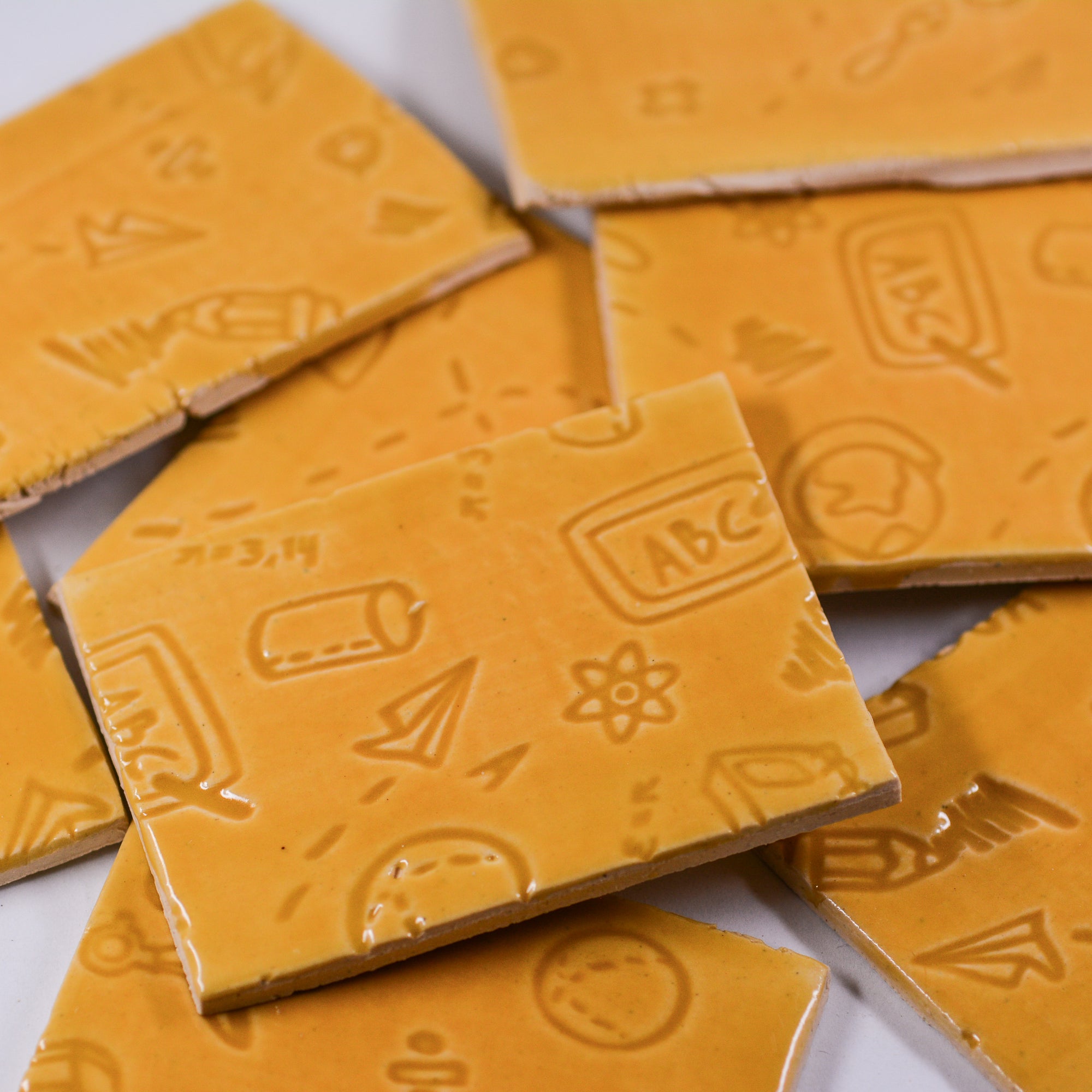 Back to School - 2x3in Handmade Ceramic Tiles