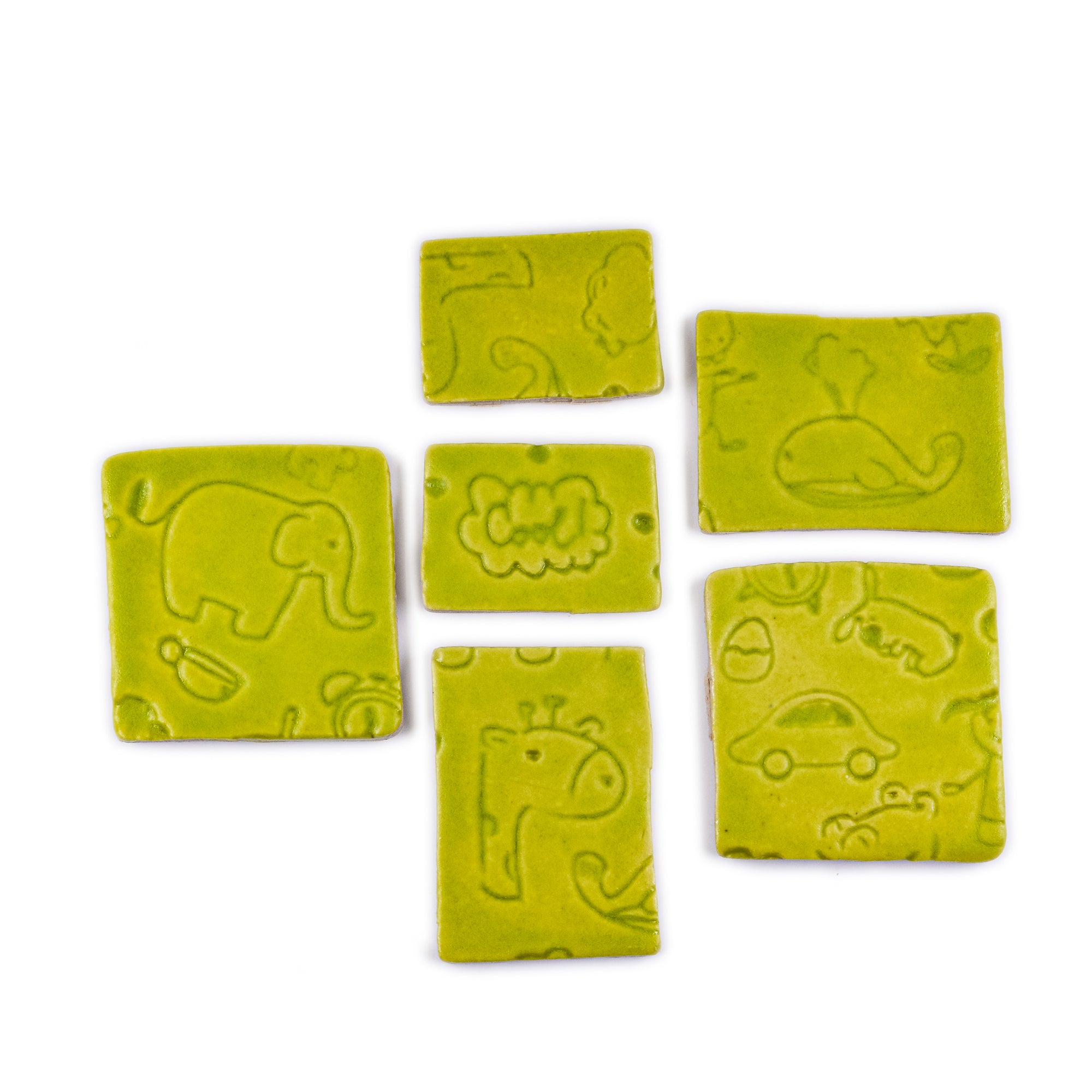 Child's Play Lime Green - Handmade Ceramic tiles