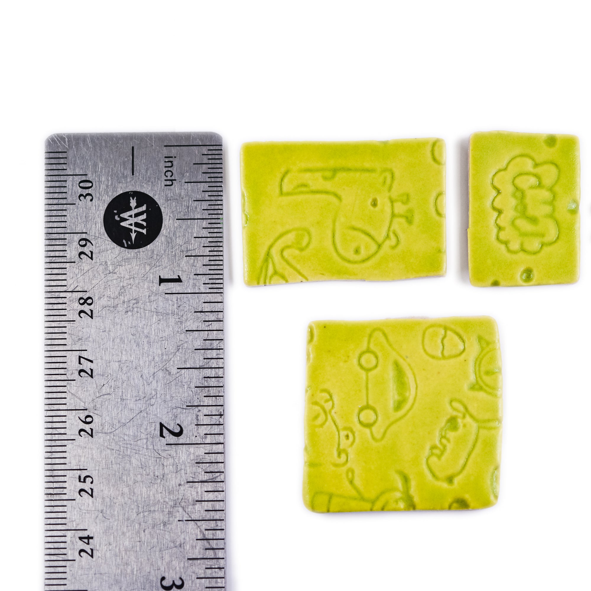 Child's Play Lime Green - Handmade Ceramic tiles
