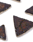 Dark Burgundy and Brown Triangles - Handmade Ceramic tiles