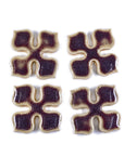 Dark Burgundy and Cream Pinwheel - Handmade Ceramic tiles