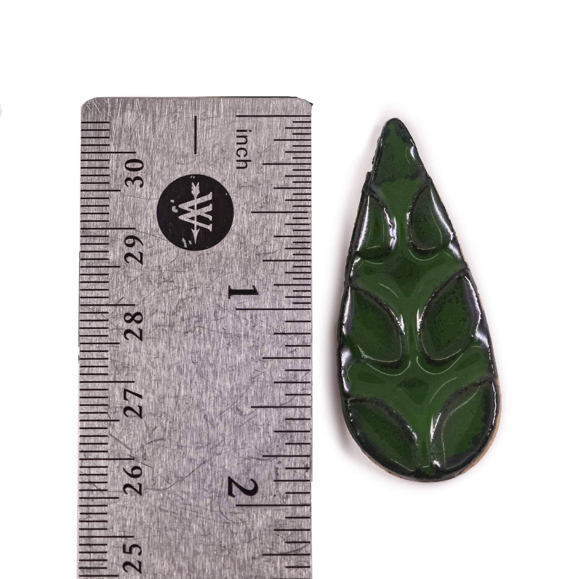 Dark Green 48mm Tear Drops - Handmade Ceramic tiles