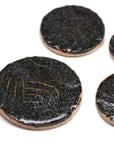 Glittery Black Plus Signs  - Handmade Ceramic tiles