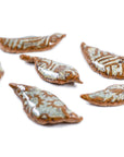 Hand formed Green Leaves- Handmade Ceramic tiles