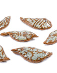 Hand formed Green Leaves- Handmade Ceramic tiles