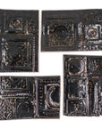 Black Glittery Architectural - 2x3in Handmade Ceramic Tiles