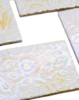 Iridescent White Moroccan - 2x3in Handmade Ceramic Tiles