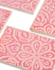 Pink Moroccan - 2x3in Handmade Ceramic Tiles