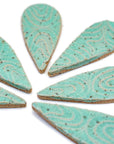 Aqua Green 48mm Tear Drops - Handmade Ceramic tiles