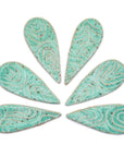 Aqua Green 48mm Tear Drops - Handmade Ceramic tiles