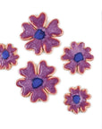 Magenta Flowers - Handmade Ceramic tiles