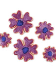 Magenta Flowers - Handmade Ceramic tiles