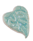 Aqua Blue Leaf- Handmade Ceramic tiles